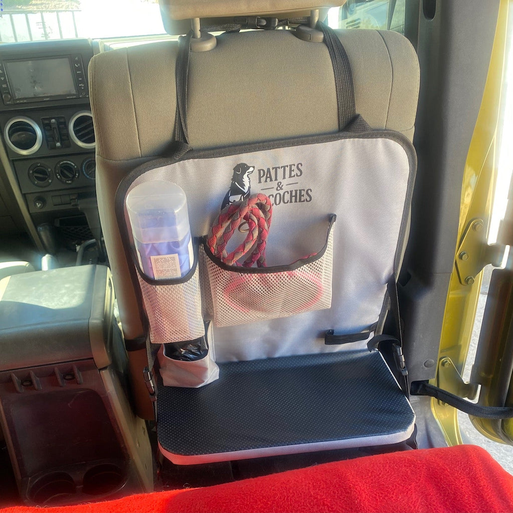 Organisateur de voiture pour chien – Plateau relevable, antidérapant et waterproof